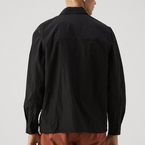 RAINS Kano Jacket Black Zip Utility Chore Coat Pockets Lightweight Windbreaker S - Picture 3 of 13